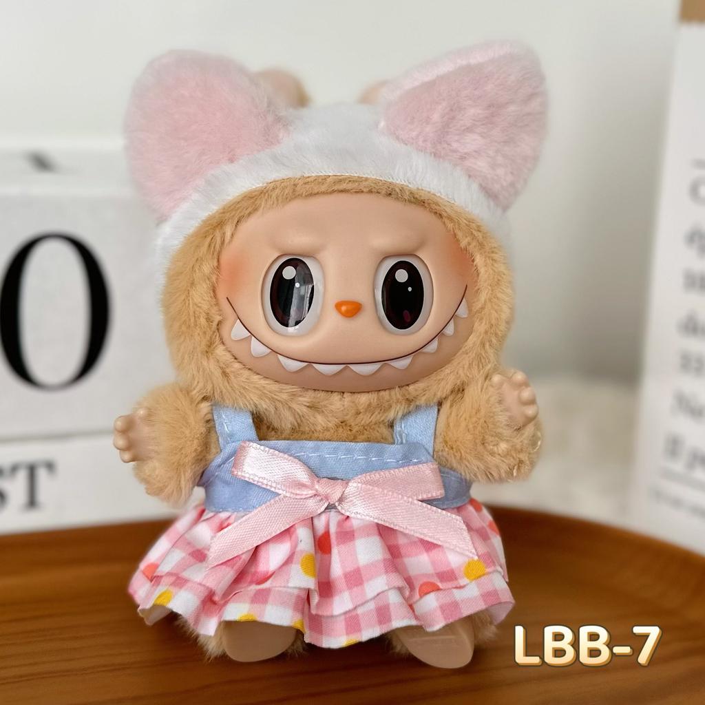 For 17Cm Labubu V2 V1 Doll Dress Clothes Outfit Accessories Idol Doll Clothing for Kid Gift Labubu Pendant Clothes