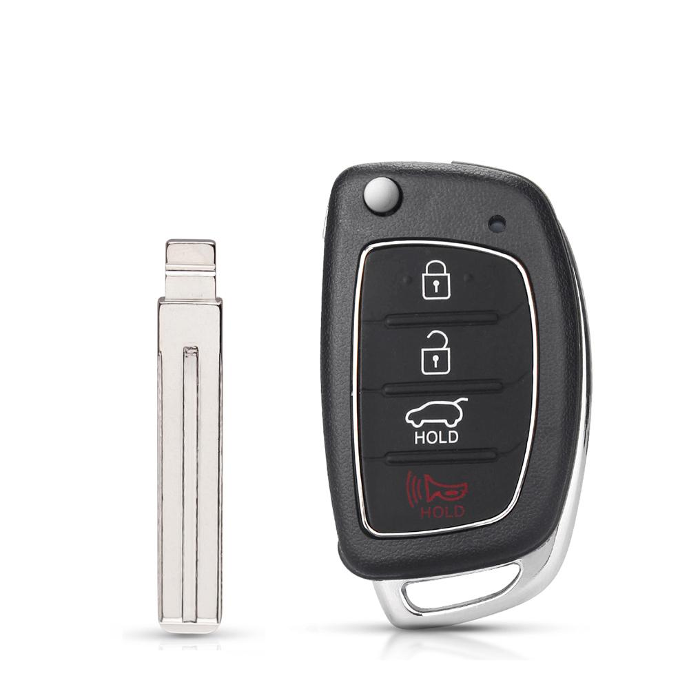 KEYYOU 20pcs Flip Car Remote Key Shell For Hyundai HB20 Santa Fe IX35 IX45 I40 Accent 3/4 Buttons Folding Key Fob Case