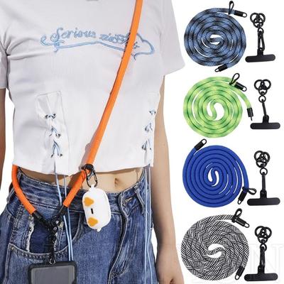 1Pcs Rotatable Clasp Crossbody Phone Strap 120cm Long Neck Band Cord Chain Mobile Phone Lanyard