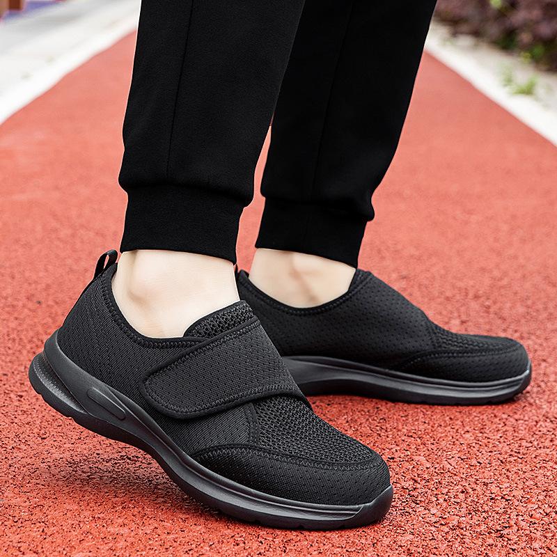 Widening Elderly Walking Shoes Summer Flying Mesh Lightweight Fashion Simple Rehabilitation Shoes Fashionable Mother Shoes Old