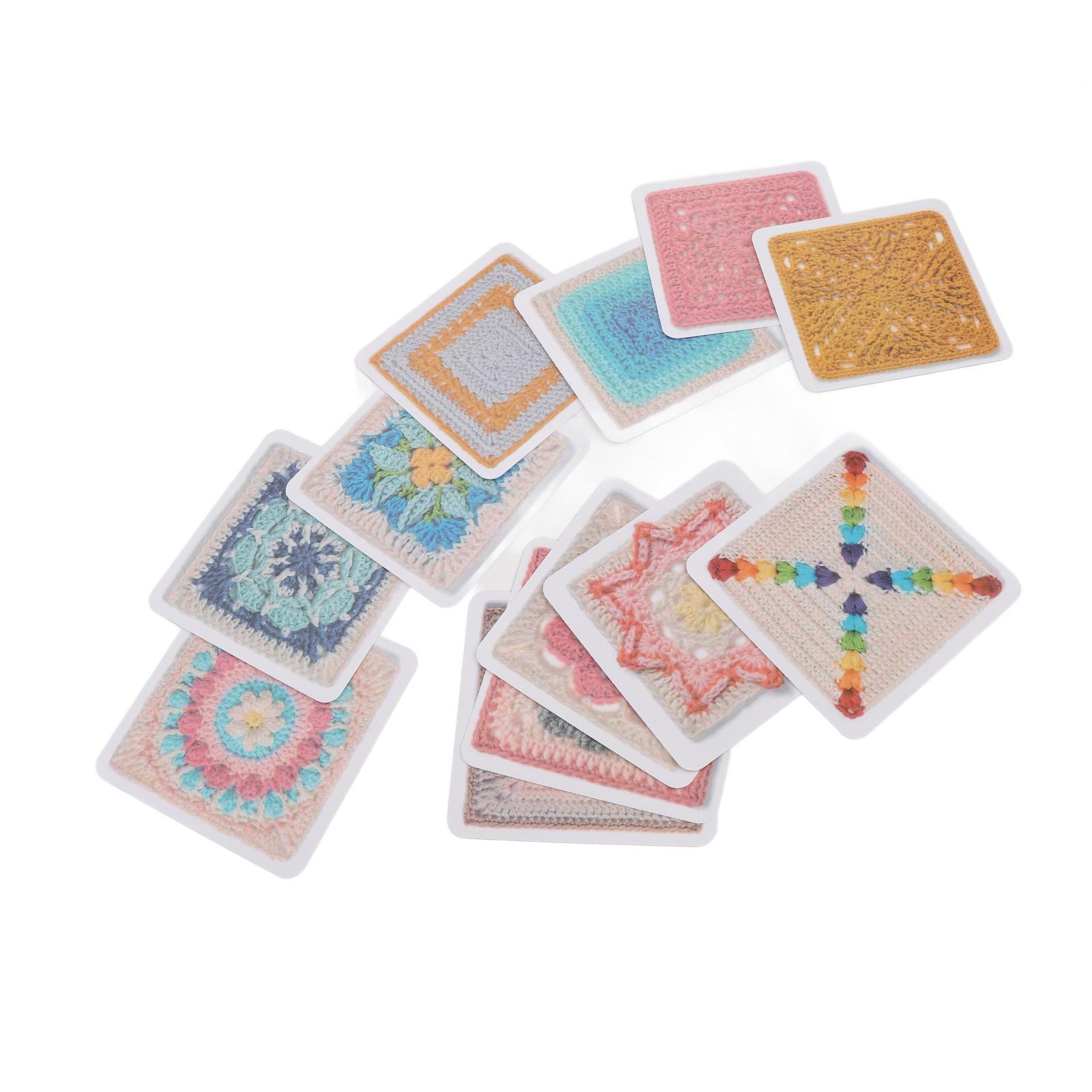 

Колода карточек «бабушкин квадрат» Бумага Универсальные техники Для начинающих Портативная карточка с квадратами для вязания крючком