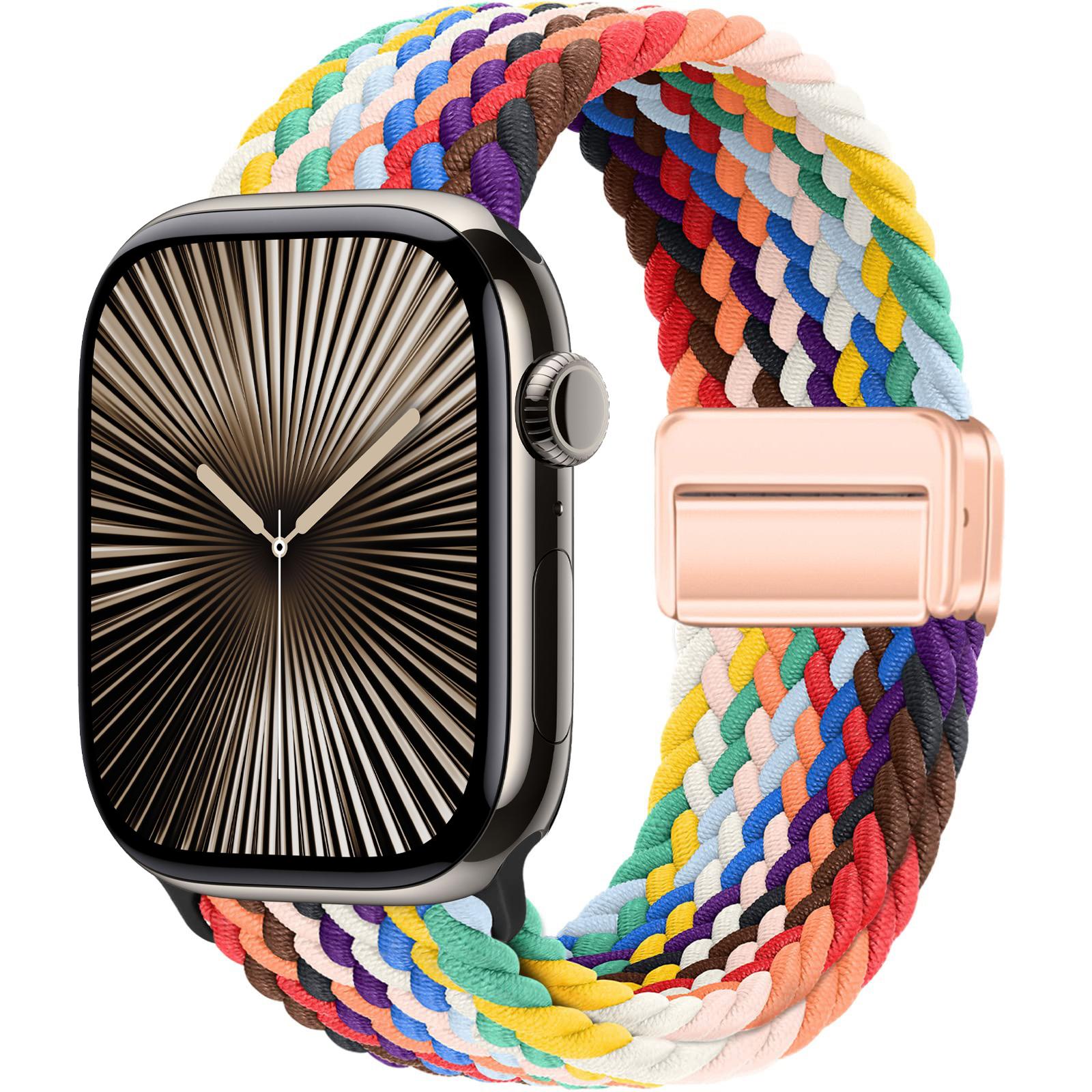 

Straps For Apple Watch 10 Band 46mm 42mm 44mm 45mm 49mm 41 40 mm Magnetic Braided correa Bracelet Series 10 9 8 7 6 5 SE Ultra 2 42 44 45 49 S10-46mm