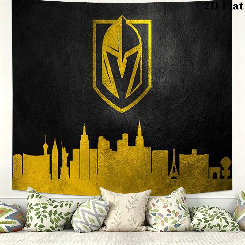 Vegas Golden Knights Wall Tapestry Aesthetic Wall Hanging Printed Fabric Blanket Decorative Tapestries for Bedroom Living Room Home Decor
