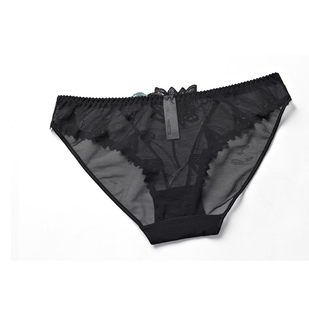 Summer Cherry Embroidery Bra Large Size Transparent Mesh Temptation Underwear Ultra-thin Sexy Ladies Bra Set
