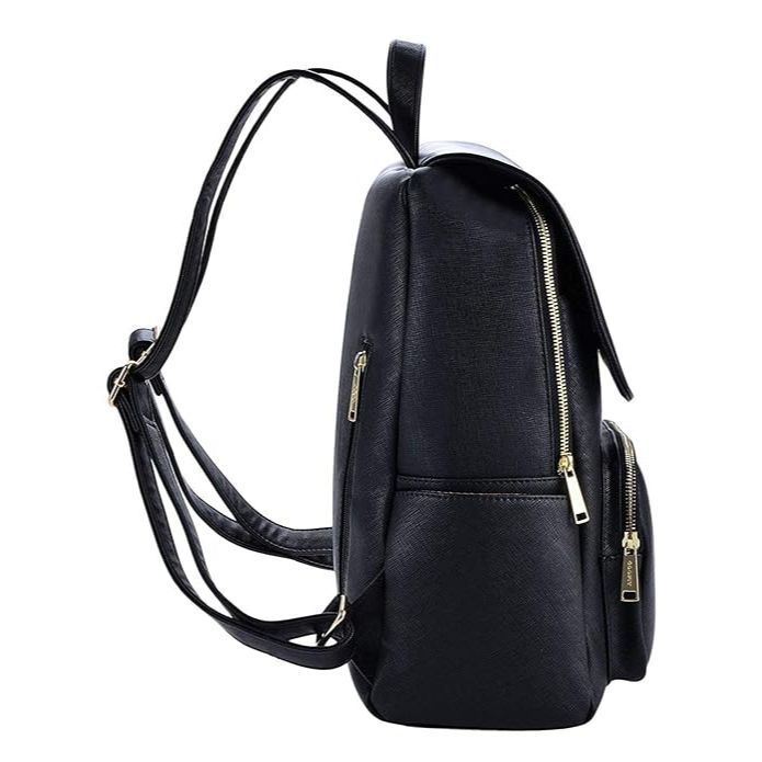 Kožený stylový a trendy dámský standardní batoh pro vysokou školu, kancelář, cestovní taška, dívčí kabelka, černá