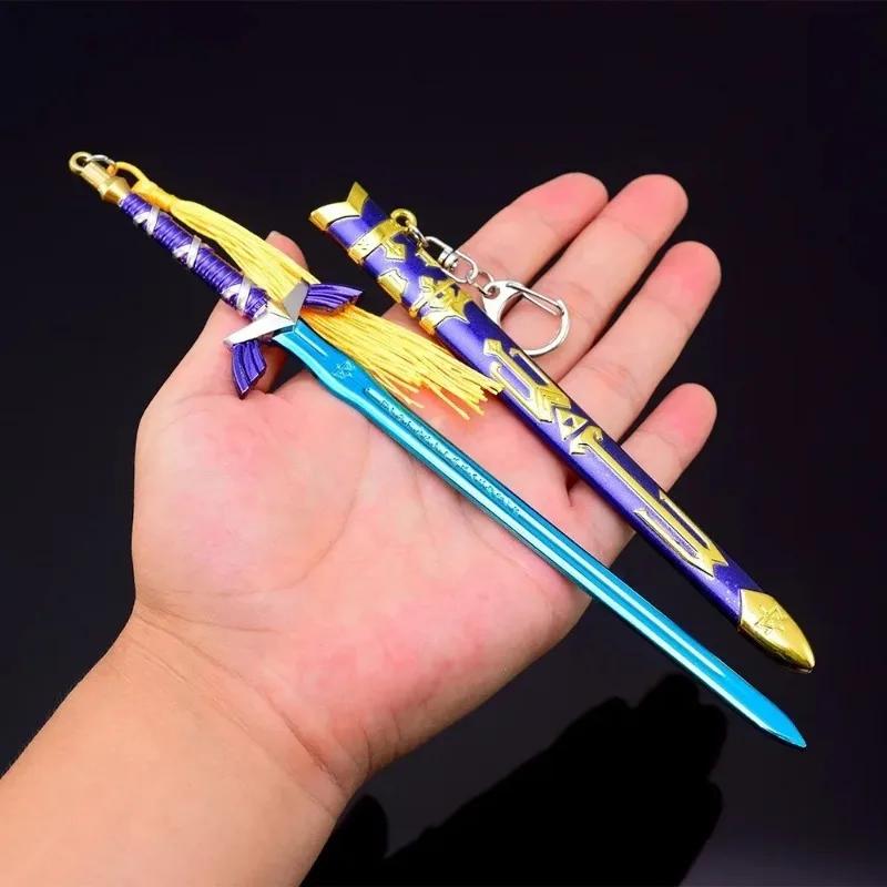 

22cm Master Sword Keychains Activity Peripheral Metal Weapon Model Accessories Keychain Handicraft Ornament Collectible Xmas Gifts