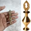 AL ATHMAD Arabian Brass Surmadani - Kohl Container For Storing Surma Powder - Golden Color