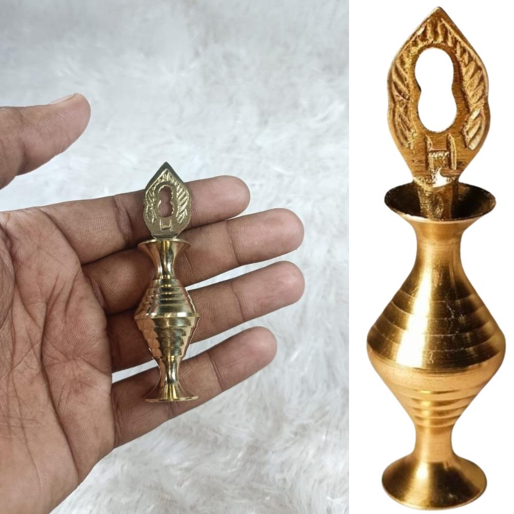 AL ATHMAD Arabian Brass Surmadani - Kohl Container For Storing Surma Powder - Golden Color