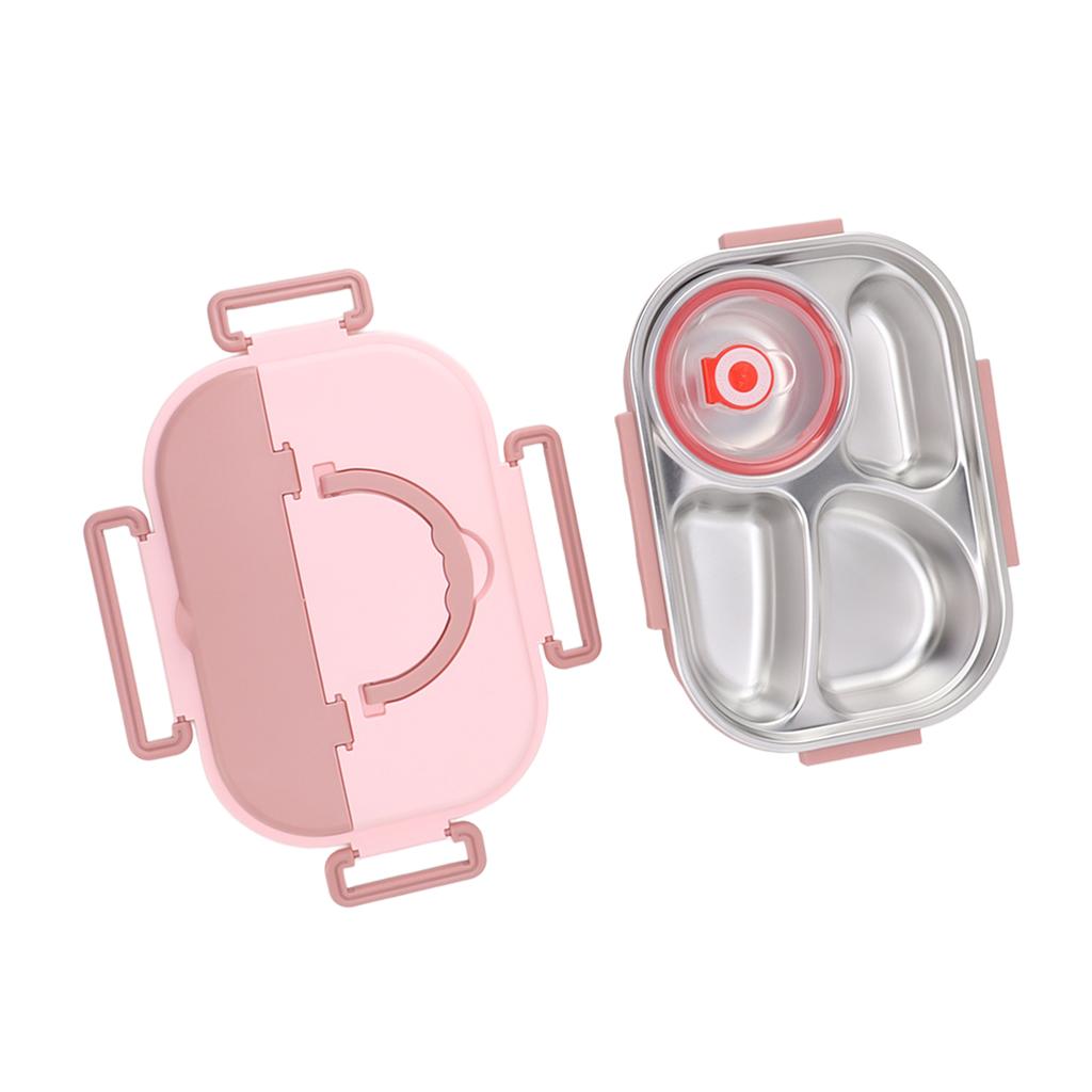 Stainless Steel Insulated Lunch Box 4 Grid Corrosion Prevention Rustproof Portable Bento Box for