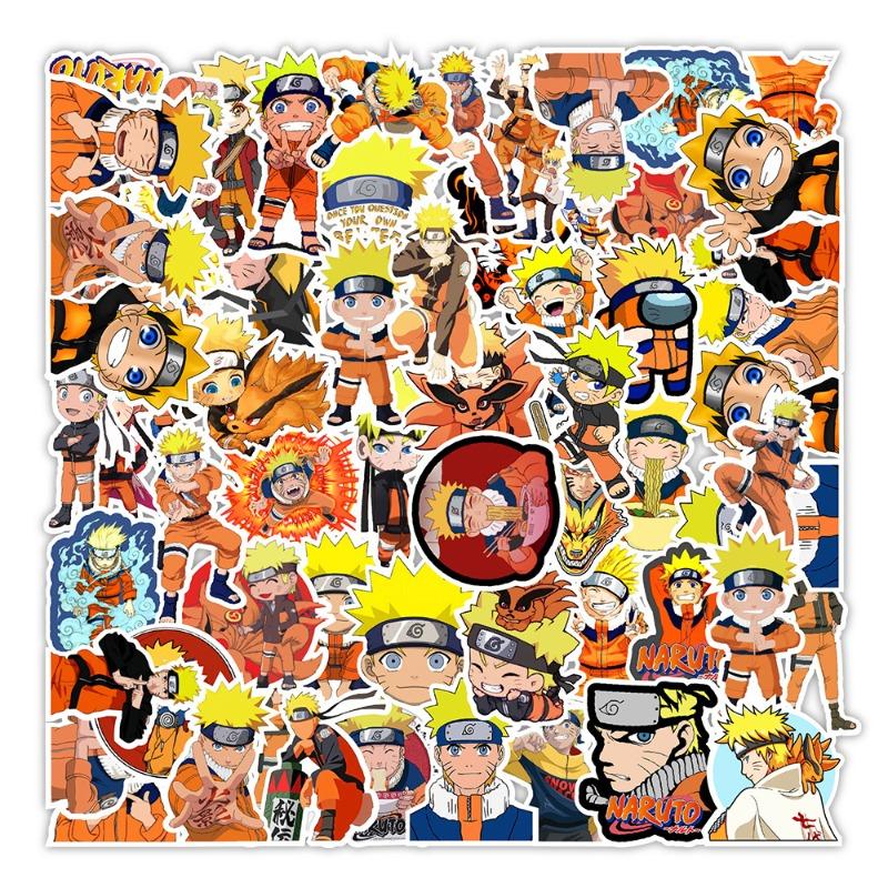 Naruto Anime Cartoon Kawaii  Sticker Phone Case Laptop Ledger Suitcase DIY Decorative Waterproof Stickers Kid Toy Gift 50PCS
