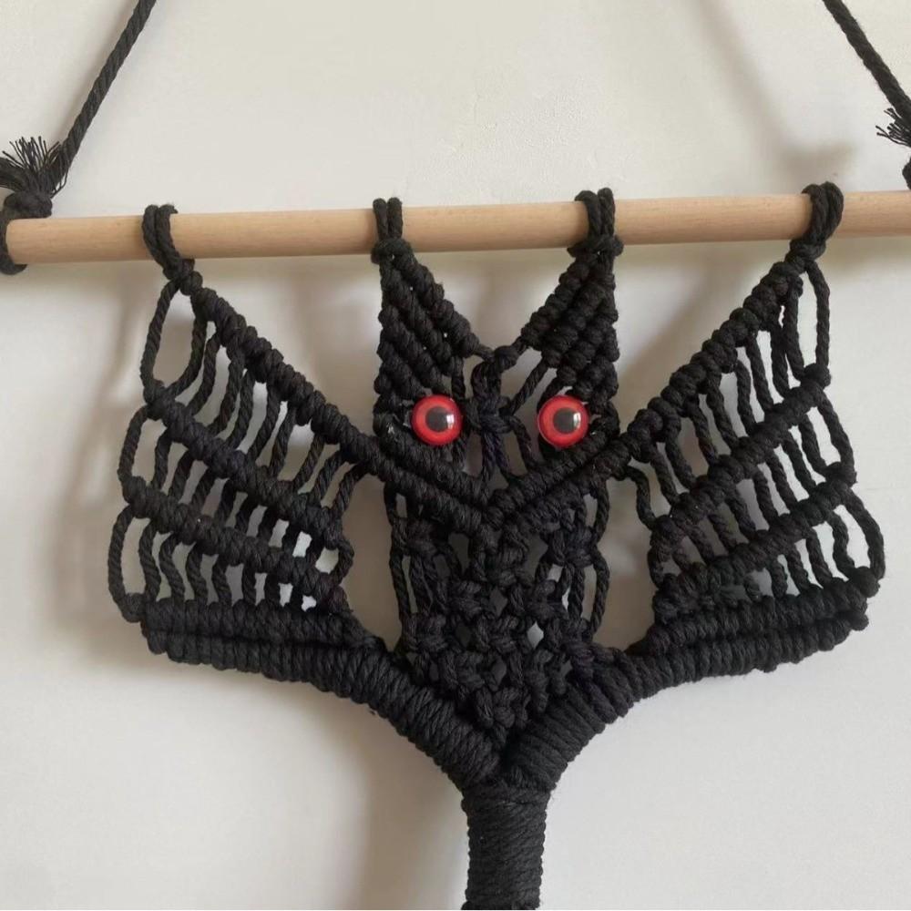 

Hand Woven Bat Hanging Tapestry Black Color Handmade Woven Decor Gothic Ornament Tenant Hall Style 1