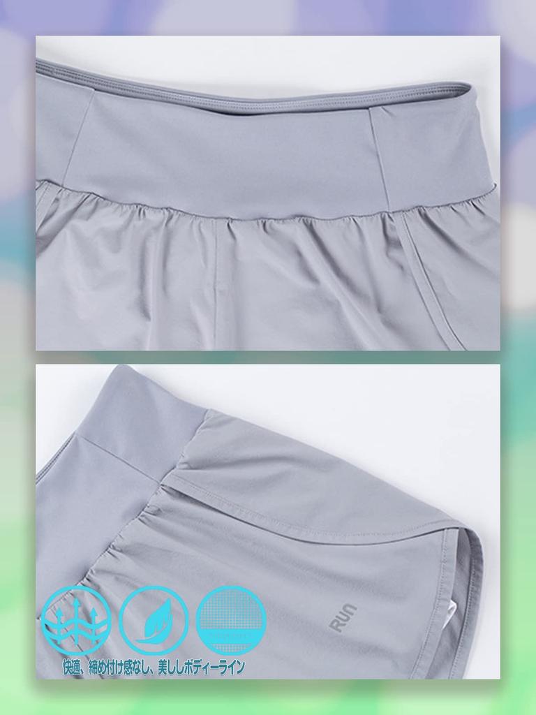 Yuoku Shorts with Sports Running Yoga Side Perfect for and the Gym M and Women's Built-in Pockets, Pants, Shorts, Underwear, One-Piece Leggings,