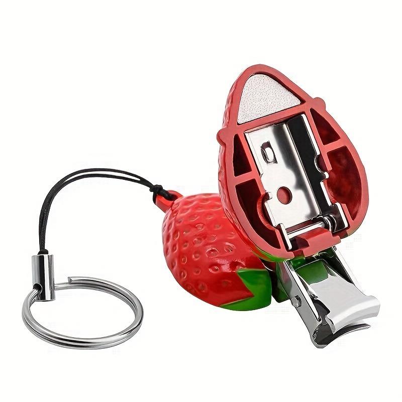1pcs Mini Foldable Stainless Steel Nail Clipper Portable Keychain Cute Dual Use Design