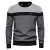 Maglione da Uomo a Girocollo a Manica Lunga in Maglia con Design Color Block Casual Invernale Pullover per Giovani Adulti