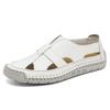 Fashion Casual Leather Men's Sandals Lightweight Summer Shoes Non-Slip Dual-Purpose Shoes Outdoor Beach Flats Hollow Out Male Sandaly