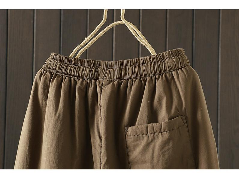 Winter Übergröße Elastischer Bund Hoher Bund Gesteppte Baumwollhose für Damen