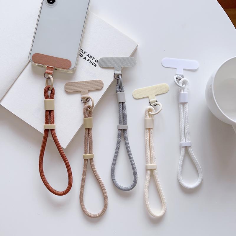 Cordón Simple Color Caramelo para Teléfono Móvil Pulsera Ajustable Cadena para Teléfono Llavero Universal Anti-Pérdida Correa para Teléfono Celular