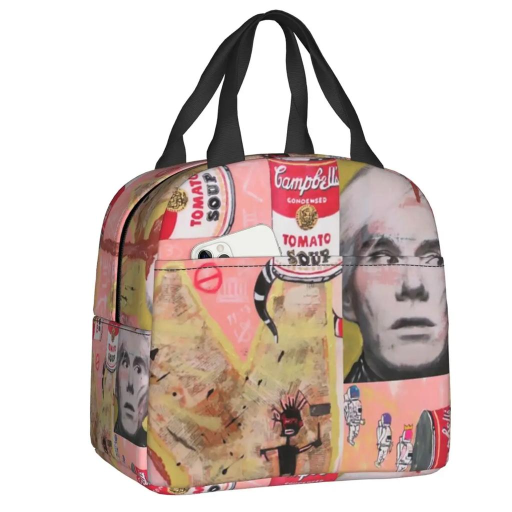Bunte Katze Tragbare Lunchboxen für Frauen Wasserdicht Pop Art Kühltasche Thermisch Isoliert Lunchtasche lunchbag