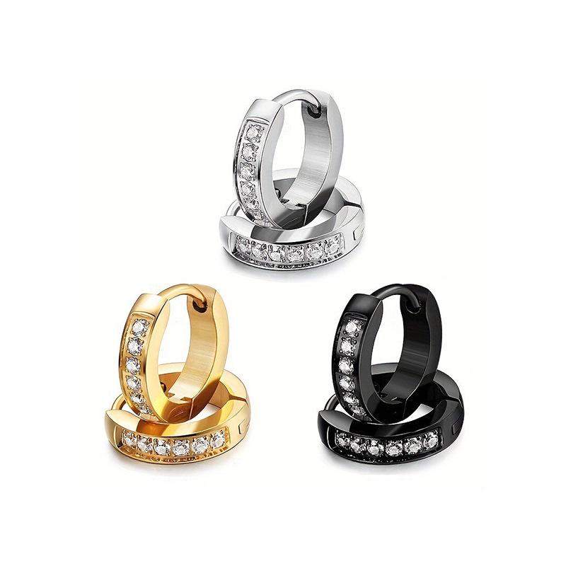 Fashion Titanium Steel Hoop & Stud Earrings - Trendy, Hypoallergenic, Unisex Ear Clips