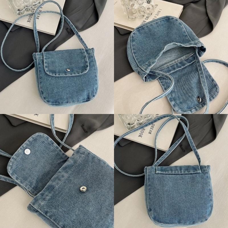 Trendy Denim Shoulder Bag For Women Fashionable Crossbody Purse Casual Versatile Commute Handbag