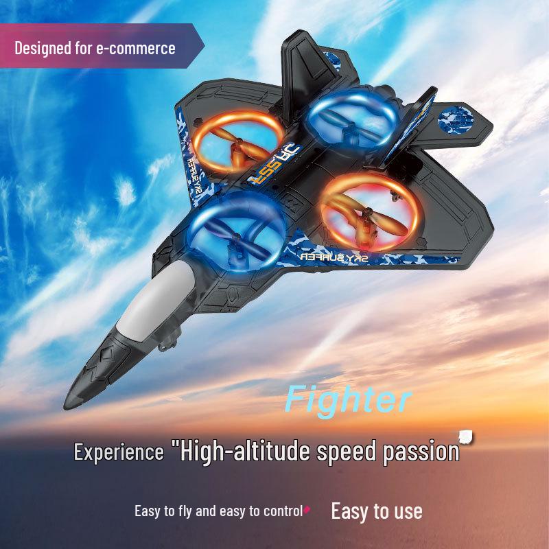 6-Channel Fixed-Wing Drone Glider Toy with Four Sleeves and Altitude Hold