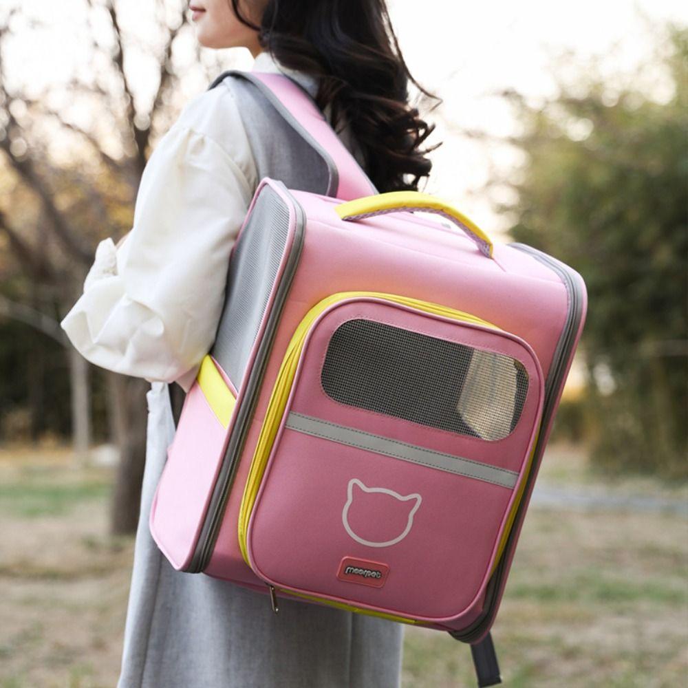 Breathable Pet Carrier Backpack Windproof Pet Travel Backpack Cat Outdoor Bag  Outdoor Activities