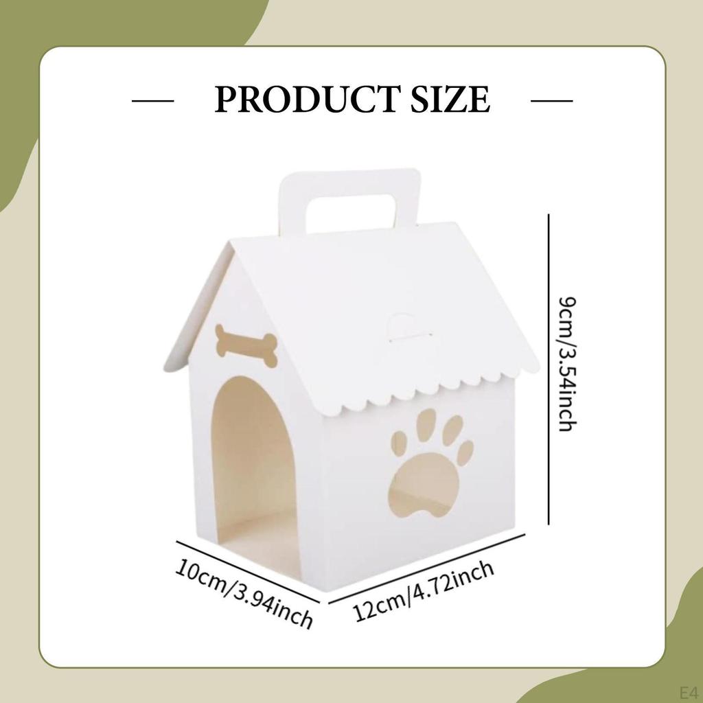 12 Decorative Doghouse Shaped Gift Boxes with Handle, Ideal for Gifts And Graduations.