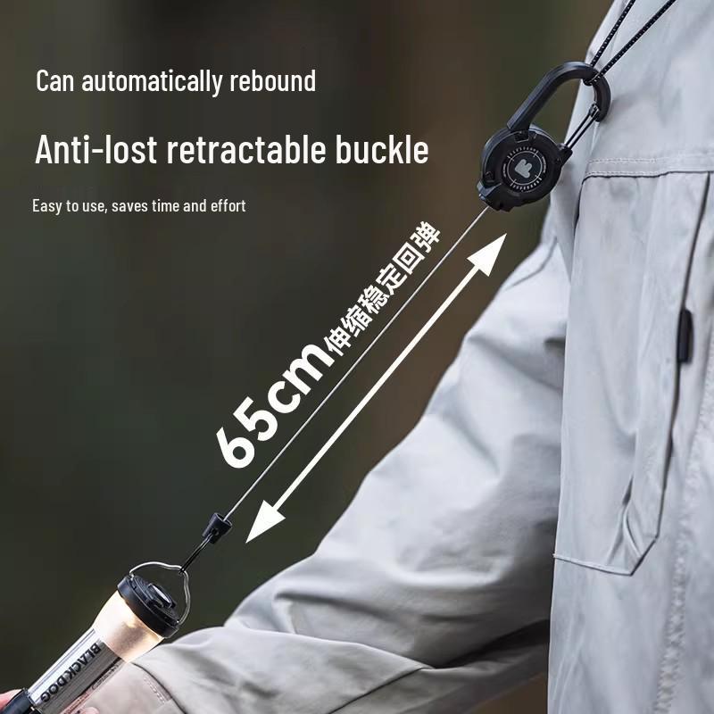 BLACKDOG Tactical Multi-Functional Telescopic Keychain Lanyard with Pull-Release Buckle - Anti-Lost Camping Accessory