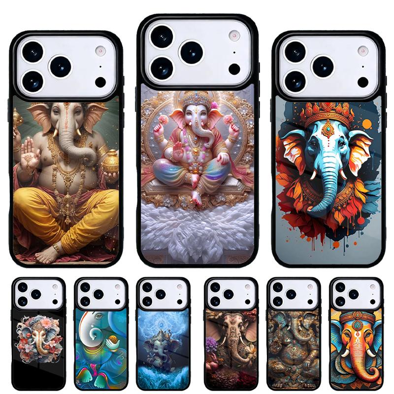 Ganesh Elephant God Phone Case for iPhone 17 16 15 14 13 Pro Max Back Cover for 12 11 Pro Coque