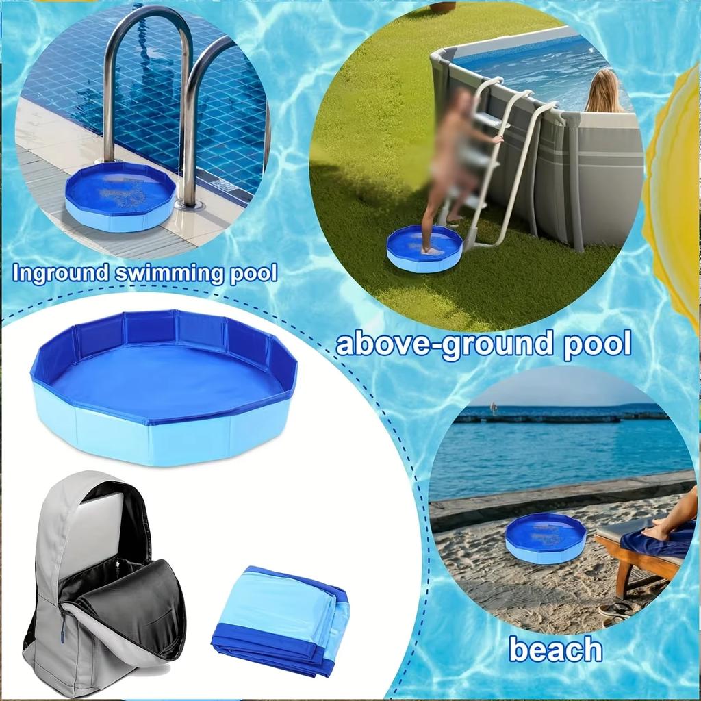 Portable Folding Foot Bath Bucket Suitable for Swimming Pool Beach Seaside Rafting Entrance Multi-component Pool Clean Accessory