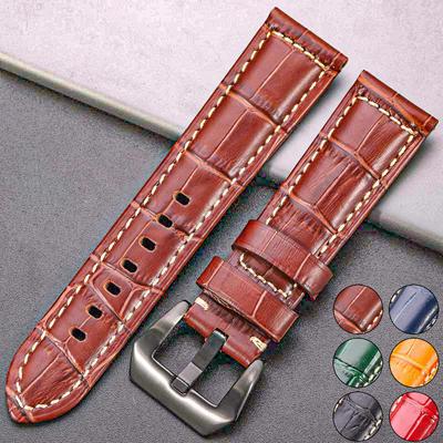 7 Farben Echte Leder Uhrenarmbänder für Panerai Uhrenarmband 20mm 22mm 24mm Dickes Gürtel Zubehör