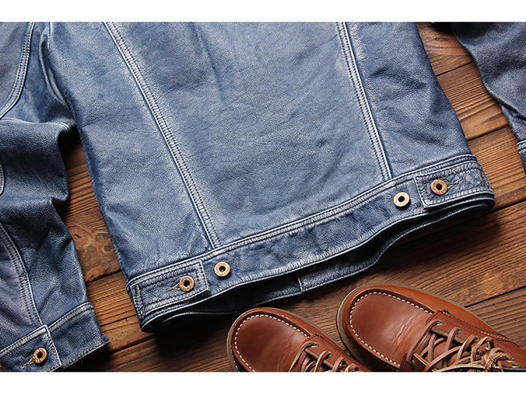 Men's Retro Stone Ground Leather Jacket - Storm Rider Cowhide Lapel Outerwear