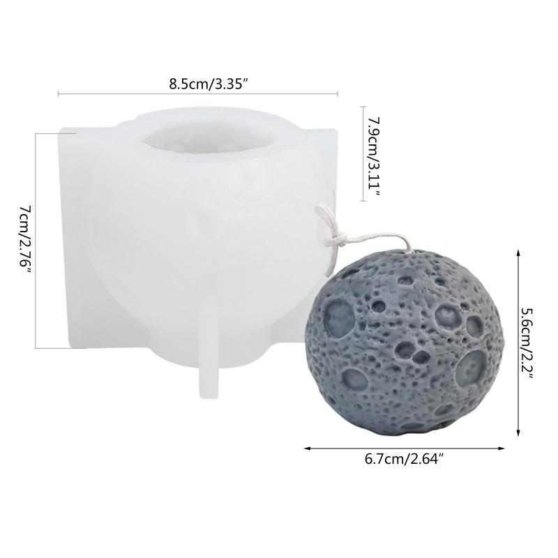 Candle Silicone Mould 3D Moon/Earth Shaped Epoxy Resin Mold for DIY Candle Making Handmade Crafts Home Decoration