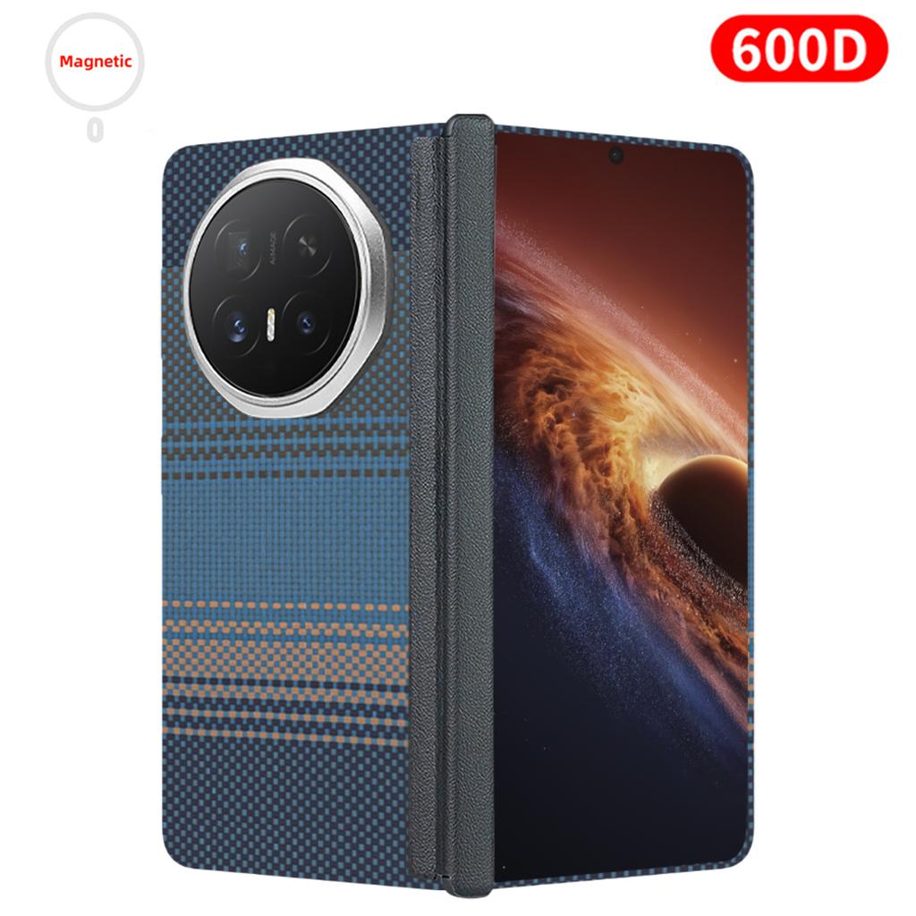 For Honor Magic V6 Carbon Case 600D Kevlar Fiber Aramid Fiber Fabric Ultra Thin Hard Cover Magnetic Black Slim Light Red Premium
