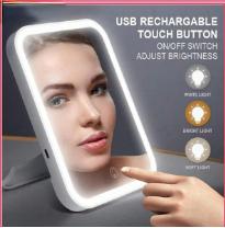 

Light Up Your Beauty Routine: LED Makeup Mirror With Adjustable Dimming, Rotating & Storage - USB Vanity Mirror білий