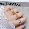 Medieval Vintage Retro Colored Enamel Open Ring Women'S Niche High-End Light Luxury Personality Ring