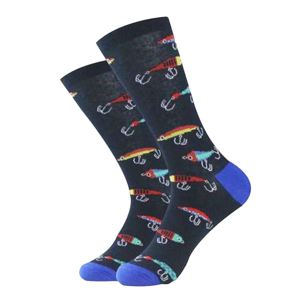 Unisex Cotton Long Socks for Men and Women - Trendy Printed Design for Daily Wear