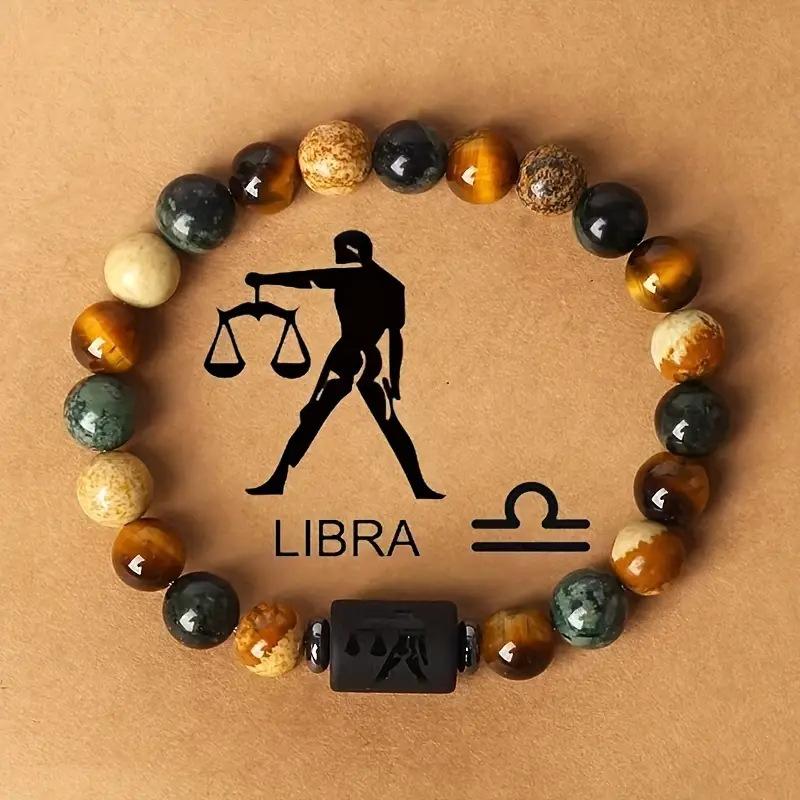 Natural Stone Bracelet: Zodiac Sign Mix-and-Match Natural Stone Bead Bracelet – Fashionable Bracelet for Men and Women