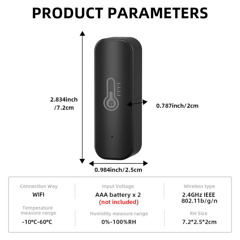 Tuya WiFi Temperature Humidity Sensor Smart Life Remote Monitor For Smart Home Work with Alexa Google Assistant