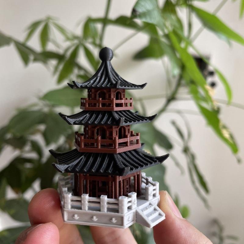 1pc Mini Tower Chinese Ancient Architecture Landscaping Desktop Decoration Models of Micro-landscaping Aquascape Fish Tank