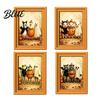 Retro Holz Fotorahmen Magnete Schwarze Katze Kühlschrankmagnet Saisonale Cartoon Küche Badezimmer Dekor Dekorativ Weichmagnetische Aufkleber Niedliches Thema