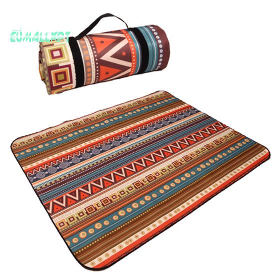 Bohemia Retro Aluminiumfolienbasis, faltbare Picknickdecke mit Aufbewahrungsseil, Verbundprozess, Camping, wasserdichte, feuchtigkeitsbeständige Matte, Outdoor-Zubehör