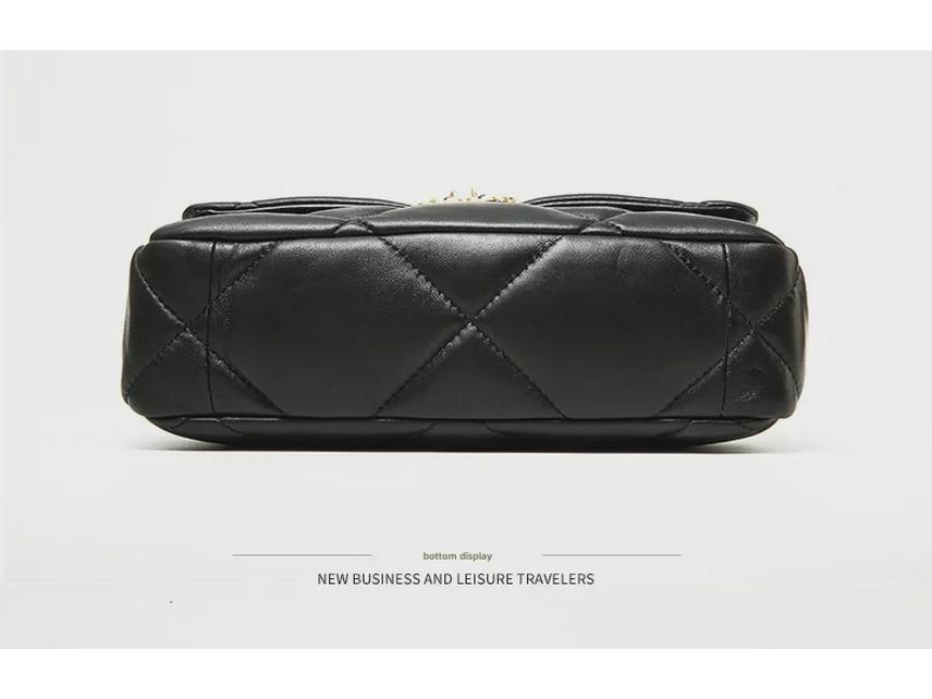 2025 Sheepskin Diamond Chain Square Bag: Stylish Women's Leather Shoulder and Messenger Bag