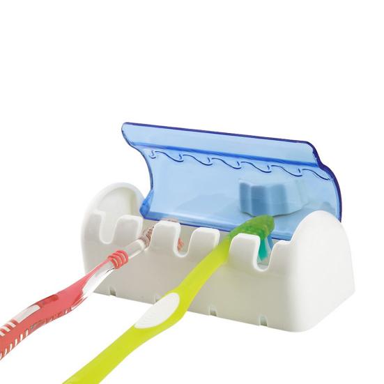 Creative Home Dust-proof Suction Cup 5 Toothbrush Holder Wall Mounted Stand