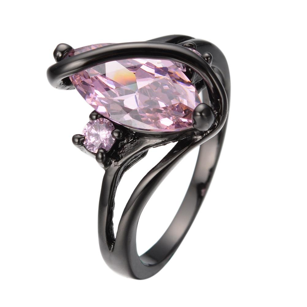 Black Gold S-shaped Zircon High-end Diamond-encrusted Ring for Men, Simple European and American Style Ring