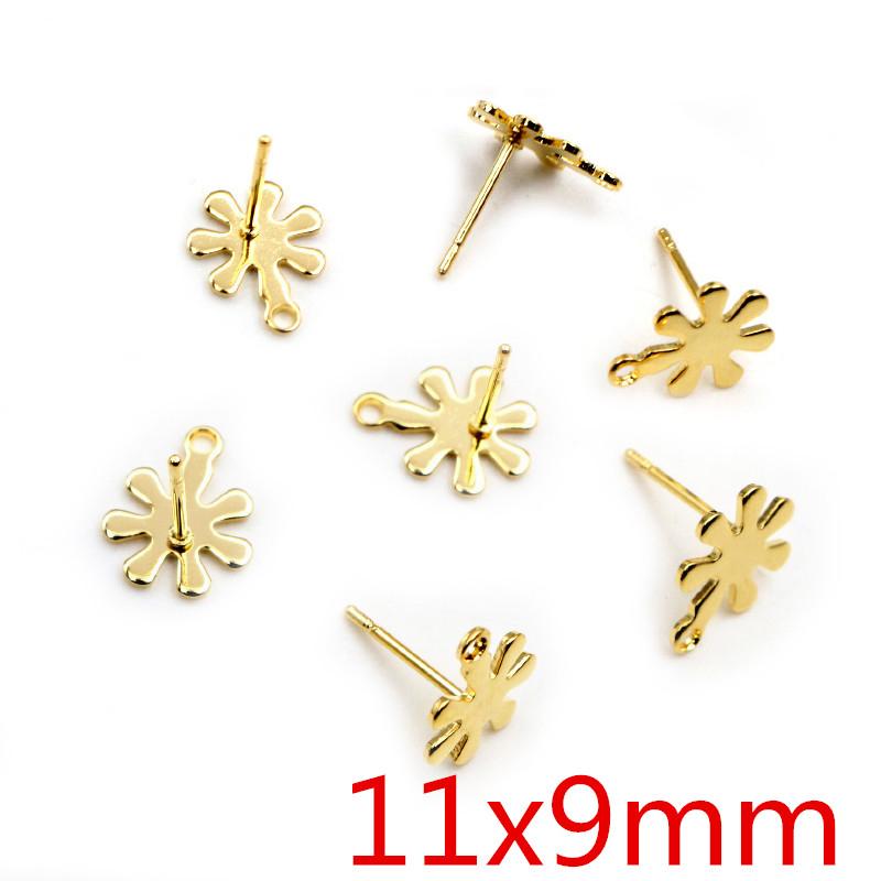 20pcs 316 Stainless Steel Gold Color Geometric Earring Stud Earring Posts Connector For DIY Earrings Jewelry Making Supplies