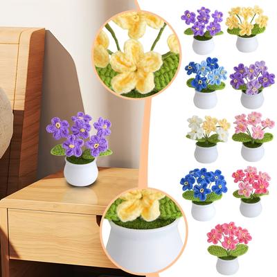 Enkele Handgemaakte Gehaakte Bloempot - Veelkleurige Decoratieve Bloem Voor Thuis, Of Om Cadeau Te Geven (Kies uw favoriete kleur)
