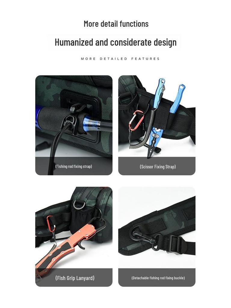 Waterproof Multifunctional Fishing Waist Bag - Fake Bait & Tackle Storage