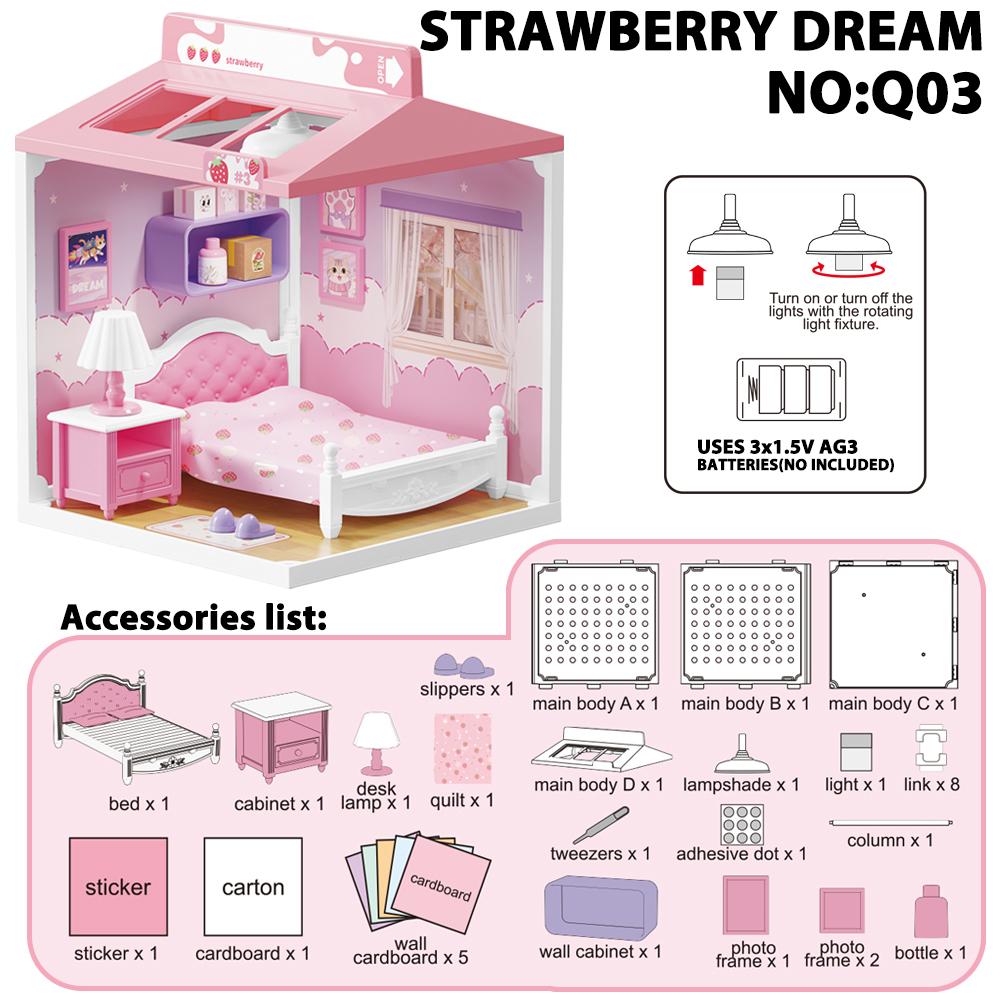 Miniaturowe 9 Stylów DIY Budowanie Pudełko na Chleb Sypialnia Łazienka Kuchnia Salon Tematyczny Mini Meble Zestaw Montażowy Kreatywna Zabawka 3D Prezent