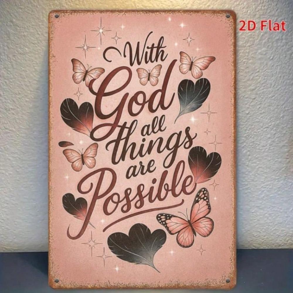 Metal Wall Art Butterfly Heart Inspirational Home Decor Gift
